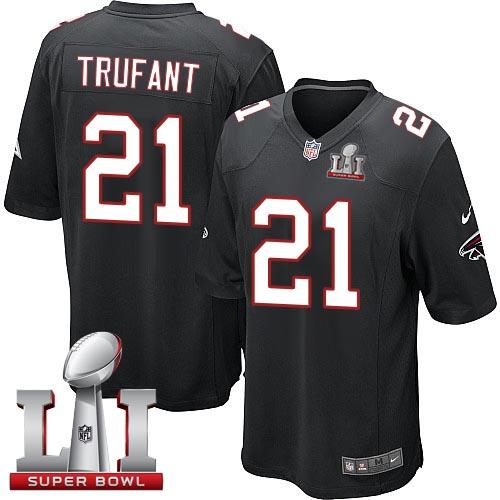 Nike Falcons #21 Desmond Trufant Black Alternate Super Bowl LI 51 Youth Stitched NFL Elite Jersey